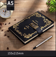 Journal intime en cuir PU à couverture rigide A5 B6 avec mot de passe à verrouillage numérique pour étudiants Vente directe d'usine