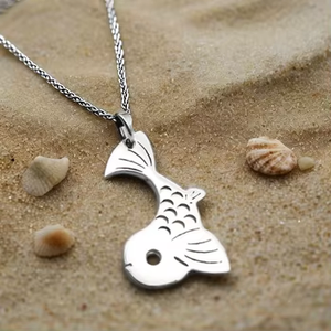 Collana per Migliore Amica, Gioiello Regalo, Collane con Pesci Portafortuna Bianco e Nero, Puzzle di Pesci Yin Yang, Acciaio Inossidabile per Coppie - Product Image 6