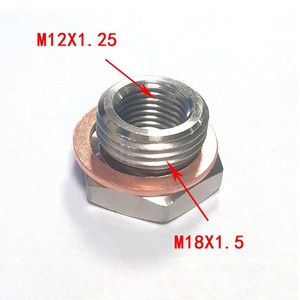 ตัวแปลงเกลียวหกเหลี่ยม M12X1.25 เป็น M18X1.5 สแตนเลส ข้อต่อสำหรับยานยนต์ ชิ้นส่วนฮาร์ดแวร์เหล็กชุบนิกเกิล - Product Image 4