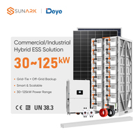 Système de stockage d'énergie solaire commercial 30kW 100kW 125kW, panneaux solaires hors réseau, système de batterie LiFePO4 avec onduleur hybride Deye