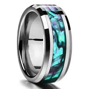 Trendy Men Black Stainless Steel Jewelry Rings Creative Design Engagement Ring Silver Shell Stainless Steel Ring