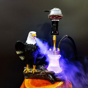 Juego de Hookah de Lujo con Estatua de Águila 3D, Figura de Halcón Dorado y Negro, Base de Vidrio Premium, Pipa de Shisha para Regalo o Salón - Product Image 3