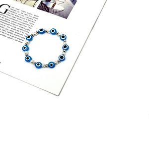 Bracelet Perle Œil Bleu, Design Œil Maléfique, Élastique, Style Ethnique Tendance, Bijou Coloré, Cadeau Unisexe, Perle d'Imitation, Origine Yiwu - Product Image 5