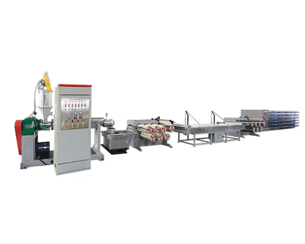 process recycle bottle flake pet polyester zipper line extruding machine