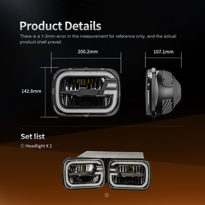 Accessoires automobiles pour anciennes Jeep Cherokee XJ Comanche MJ <span class=keywords><strong>Wrangler</strong></span> <span class=keywords><strong>YJ</strong></span>, phares LED carrés 5x7 pouces, blanc/ambre, halo - Product Image 5
