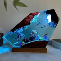 Veilleuse en résine en forme de pieuvre et tortue, couple de plongeurs explorant le monde sous-marin, décoration unique, style américain, fabriqué en Chine