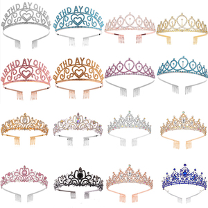 LUOXIN – <span class=keywords><strong>couronne</strong></span> de concours d'anniversaire, accessoires de cheveux de mariage, diadème de mariée - Product Image 1