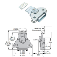 DK114 Loquet papillon Southco pour porte, verrou de sécurité en acier