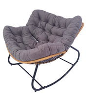 Fauteuil à bascule Uplion avec coussin, structure KD, cadre en acier, chaise de jardin en rotin, chaise de patio pour balcon