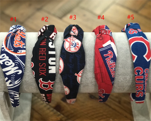 Magnifique bandeau à nœuds noués Clip Sport Team femmes bandeau Football Team logo imprimé motif bandeau fille cheveux accessoires - Product Image 1