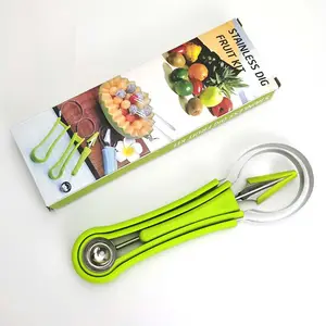 Outils de cuisine en acier inoxydable Fruit Dig Kit Outils de sculpture Digger Melon Baller Cuillère Scoop Set