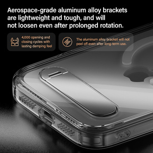 Funda para <span class=keywords><strong>iPhone</strong></span> 17 Pro Max con Soporte de un Solo Anillo y Orificio Grande, Carcasa Transparente Magnética Protectora - Product Image 4