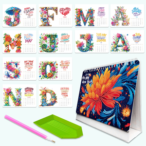 2026 DIY Handmade Art Calendar Desk Organizer 17cm x 14.5cm x 10.5cm Colorful Mandala Design For Home Office Decor - Product Image 3