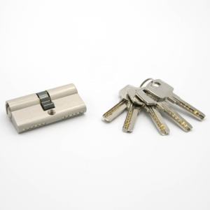 Alta Seguridad Euro cepillado níquel Chapado en perfil de latón del cilindro de la puerta cerradura con llave - Product Image 3