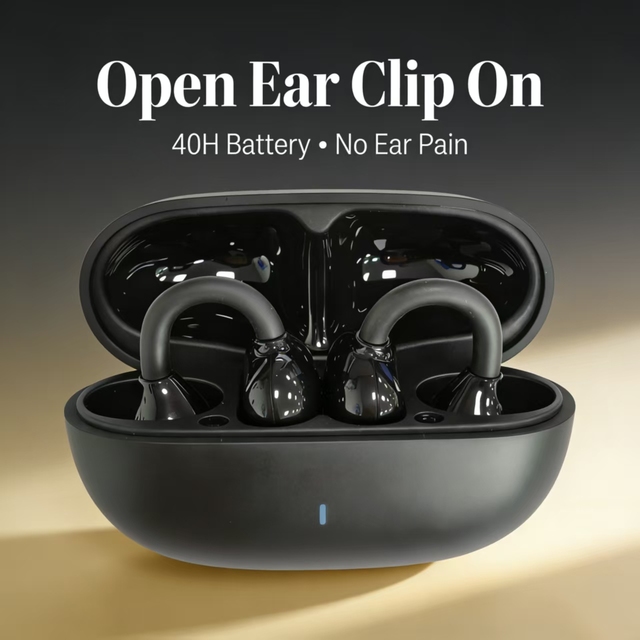 Aurora Sound A9Pro AI Translation Wireless Earbuds Open Ear Clip on Earphones Active Noise Cancellation Daily Use