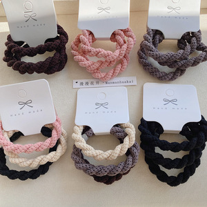 ชุดยางรัดผมสีพื้น 3 ชิ้น ยืดหยุ่นสูง ทนทาน สำหรับผู้หญิงและเด็กผู้หญิง เนื้อนุ่ม ไม่ลื่น ใช้ได้ทุกวัน - Product Image 1