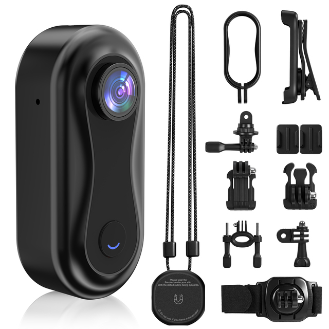 4K Mini Body Action Cameras Wearable Action Body Cam Thumb Size Pov Camera Camcorder for Cycling,Travel,Pet,Vlogging