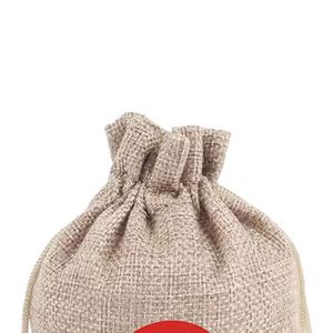 Sac en toile de jute de Noël en gros 15x20cm, personnalisable avec logo, sac en lin à cordon, pochette durable pour bonbons de Noël, cadeaux et fêtes - Product Image 3