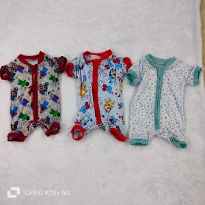 Mono Corto de Bambú Tejido al por Mayor para Bebé, Diseño de Vaca de las Tierras Altas, Unisex, Cierre de Cremallera YKK de Dos Vías - Product Image 3