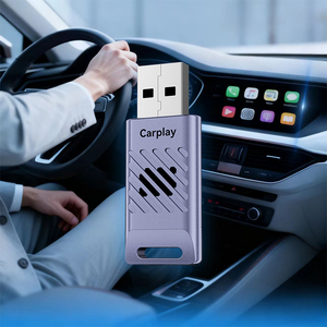 สีเทา Gunmetal เชื่อมต่ออะแดปเตอร์ CarPlay แบบพกพา2 in 1อะแดปเตอร์สำหรับ iOS 10 + / Android 11 + - Product Image 1