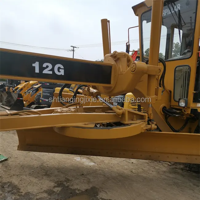 Kazıyıcı kedi 12G ile kullanılmış motor greyder tırtıl arazi leveller kürek bıçak bullgrader kaldırım inşaat makineleri Egtypt