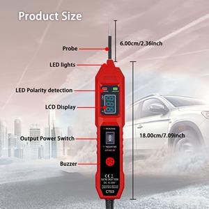 Testeur de circuit automobile avec affichage de tension LED - Convient pour le kit de sonde d'alimentation pour véhicules à courant continu de 3,5 à 36 V - Product Image 3