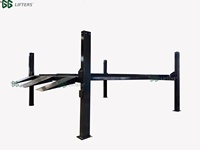 Plateforme élévatrice double largeur à 4 poteaux pour stationnement de voitures, double plateforme pour stockage de 4 véhicules, système hydraulique