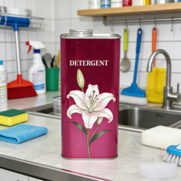 Bidon en métal de 1L avec doublure intérieure en HDPE, vide, pour emballage d'agent nettoyant ou de détergent