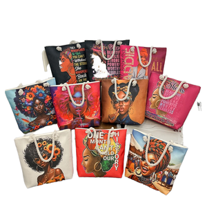 Bolso de hombro con patrón de doble cara de gran capacidad para <span class=keywords><strong>mujer</strong></span>, bolso de playa plegable con asa de yute - Product Image 1