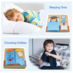 <span class=keywords><strong>Livre</strong></span> sensoriel Montessori en feutre pour garçons, <span class=keywords><strong>livre</strong></span> d'activités éducatives précoces, jouets de motricité fine pour développer les compétences de vie, jouet d'apprentissage préscolaire et de voyage - Product Image 2