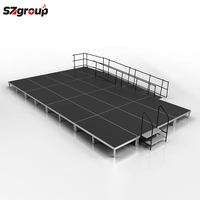 Plateforme de scène en aluminium, montage facile, installation rapide, 1,22*1,22m, 1,22*2,44m, scène modulaire portable pour concert et événement