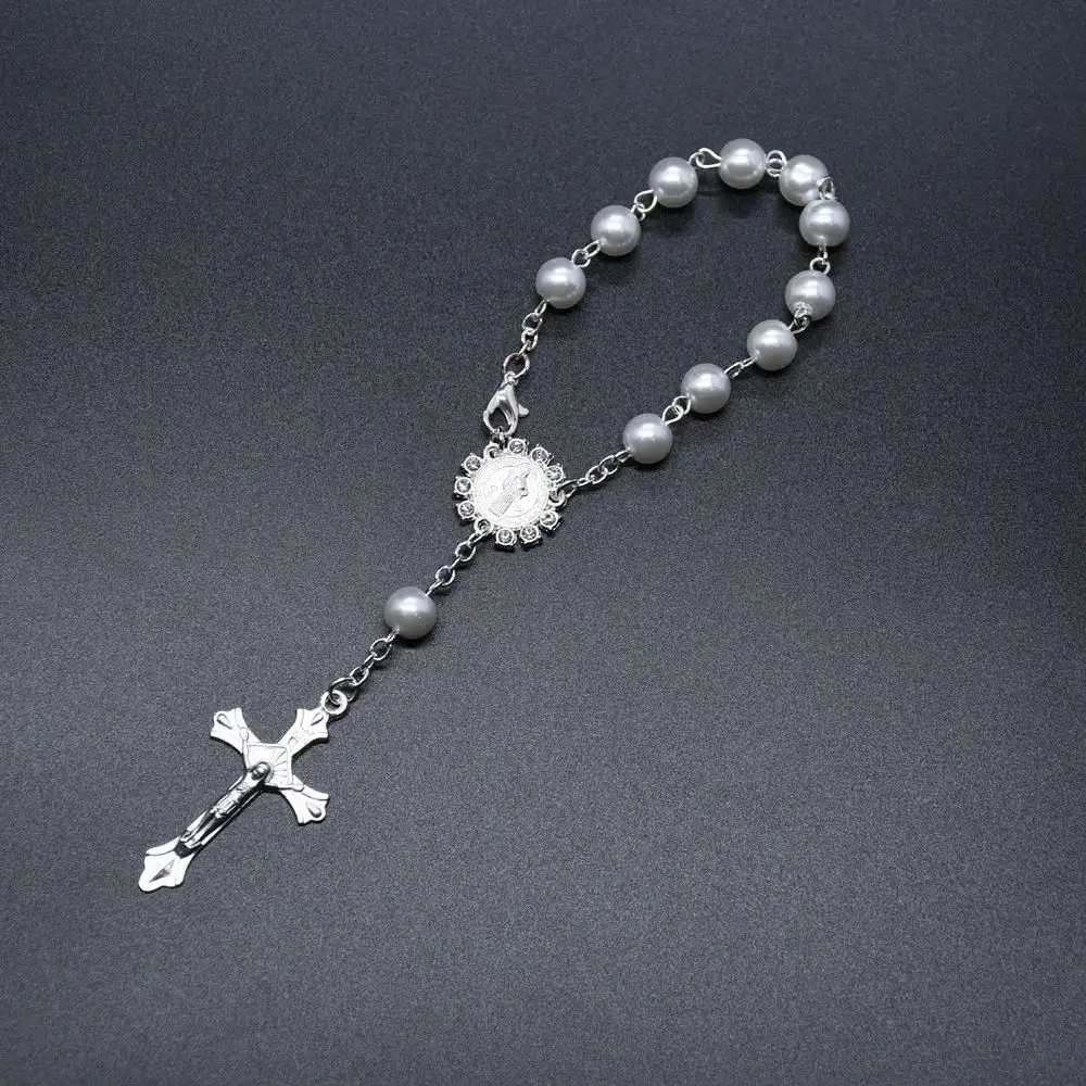 Bulk Katholieke Bidden Rozenkrans Armband Charms Religie Mini Kralen Ketting Jesus Christian Glas Parel Armbanden