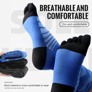 Wholesale Merino Wool Five Finger <strong>Socks</strong> Winter <strong>Warm</strong> Non slip <strong>Socks</strong> Outdoor Sports Moisture Wicking Breathable Soft Wool <strong>Socks</strong> - Product Image 2