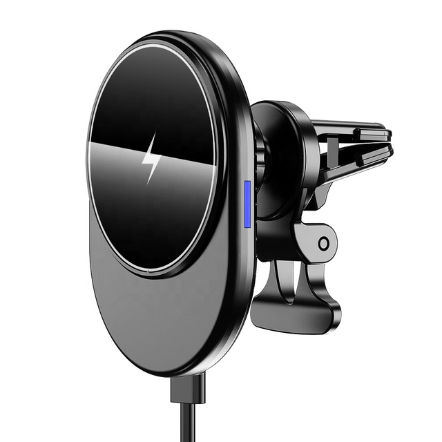 15W Fast Charging Magnetic Wireless Car Mount Stand Charger for iPhone 12 13 14 Pro Max With Phone Holder
