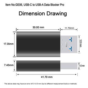 USB C เป็น USB A ตัวบล็อกการชาร์จข้อมูลแบบเร็ว ชาร์จได้อย่างปลอดภัย ป้องกันมัลแวร์ เพิ่มความเร็วในการชาร์จ - Product Image 3