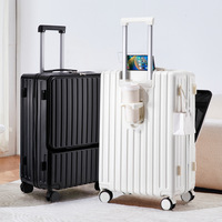 Valise trolley multifonctionnelle 20 pouces avec fermeture éclair, pour étudiantes, élégante et résistante, avec roues universelles