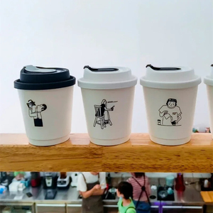 Gobelet en papier à café épaississant personnalisé de haute qualité boissons chaudes <span class=keywords><strong>anti</strong></span>-brûlure gobelets en papier jetables à café iodégradable avec couvercle - Product Image 5