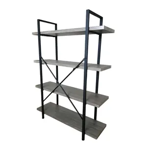 4-Tier Stile Industriale Dell'annata Libreria