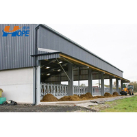Hangar pour vaches de course à faible coût pour chevaux Bâtiment de ferme Granges pour bovins Abri pour chèvres Structure en acier léger Hangar pour bétail