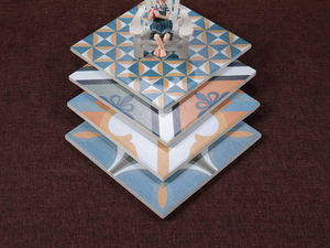 Moderno minimalista 200x200 piccolo fiore piastrelle in ceramica <span class=keywords><strong>Deco</strong></span> pavimento antiscivolo per bagno nordico stile Firebrick piastrelle quadrate - Product Image 4