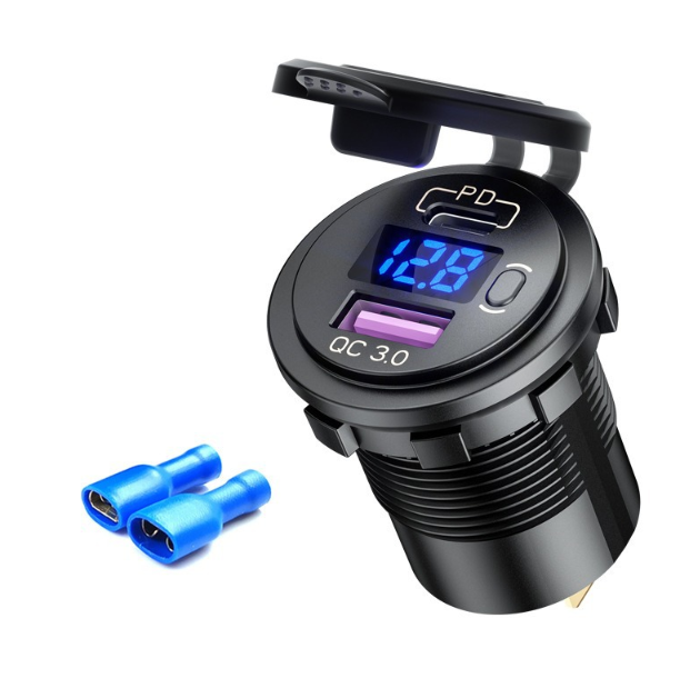 Motorcycle Modified Super Fast PD 40W Phone Charger Waterproof USB Car Port 12-24V Voltage