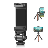 PULUZ Tête de trépied en alliage d'aluminium avec griffe porte-accessoire pour téléphone (Noir)
