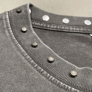 T-shirt en tricot à manches courtes de couleur unie avec logo personnalisé, style hip-hop, pour homme, 100% coton, décontracté, respirant, léger, pour l'été, à porter tous les jours - Product Image 4