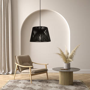 Lámpara colgante E27 con cordón de seda negro de 300 mm y 40 W - Product Image 2