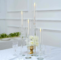 Centre de table en acrylique transparent à 8 bras, chandelier, porte-bougie en acrylique pour cérémonie de mariage