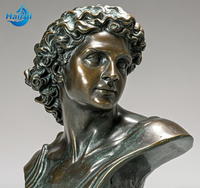 Statue d'ange occidental en cuivre de taille réelle, célèbre sculpture en bronze de la tête de David de Michel-Ange avec ailes, pour jardin