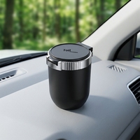 Cendrier de voiture LED de luxe, portable, étanche, durable, avec couvercle coulissant, universel pour porte-gobelet de véhicule