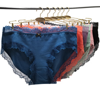 Culottes en dentelle respirantes en coton pour femmes, vente en gros, grandes tailles