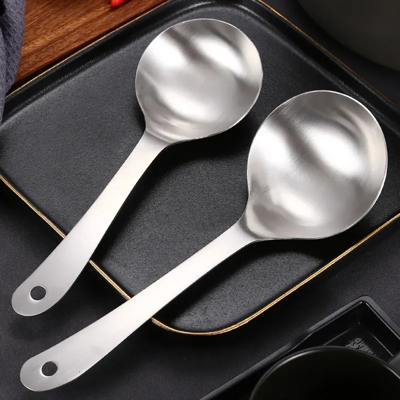 Cuillère En Acier Inoxydable Épaissir Long Manche Cuillères À Soupe Pour Hot Pot Scoops Passoire Maison Cuisine Vaisselle Ustensiles De Cuisine