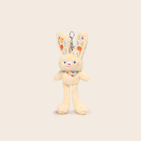 Porte-clés Pendentif Lapin en Peluche Florale Ultra Doux Certifié CE CPC Écologique Kawaii pour Sac d'École Anti-Stress Princesse